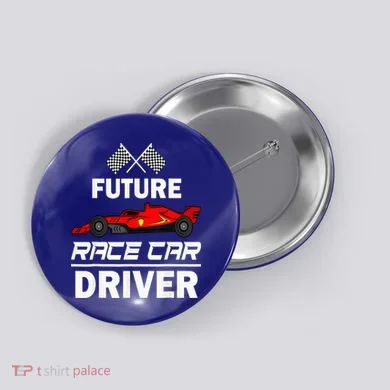 Funny Future Race Car Driver Racing Button
