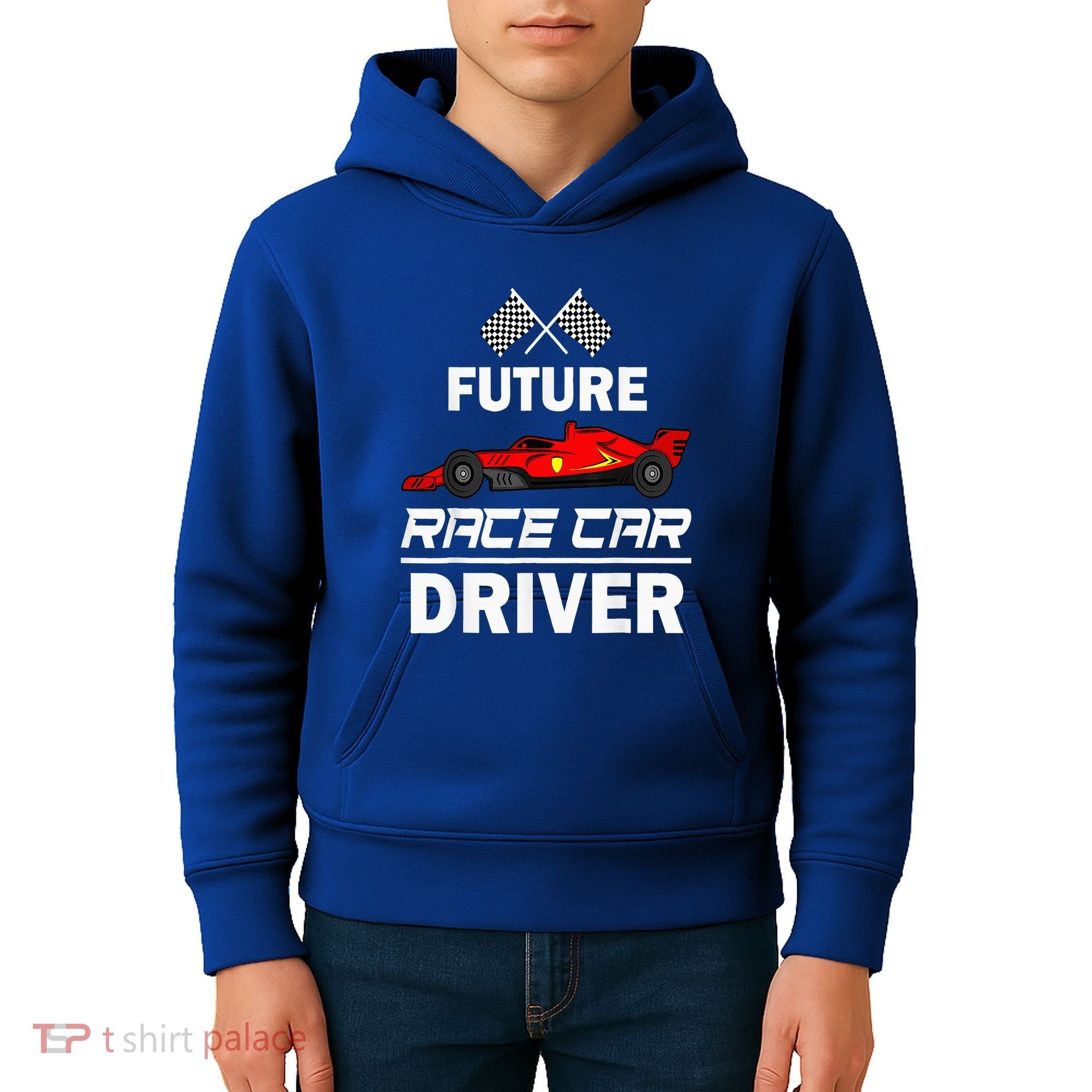 Funny Future Race Car Driver Racing Kids Hoodie