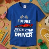 Funny Future Race Car Driver Racing Kids T-Shirt thumb 3