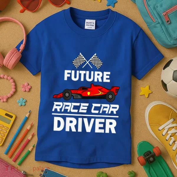 Funny Future Race Car Driver Racing Kids T-Shirt