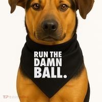 Funny Football Running Back Gift Run The Damn Ball USA-Made Doggie Bandana thumb 1