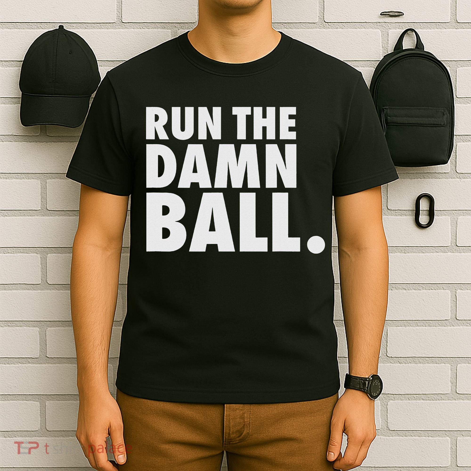 Funny Football Running Back Gift Run The Damn Ball T-Shirt