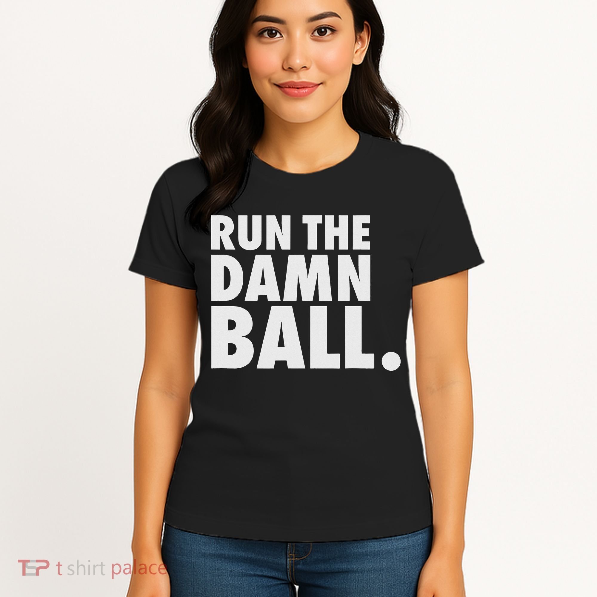 Funny Football Running Back Gift Run The Damn Ball Women's T-Shirt