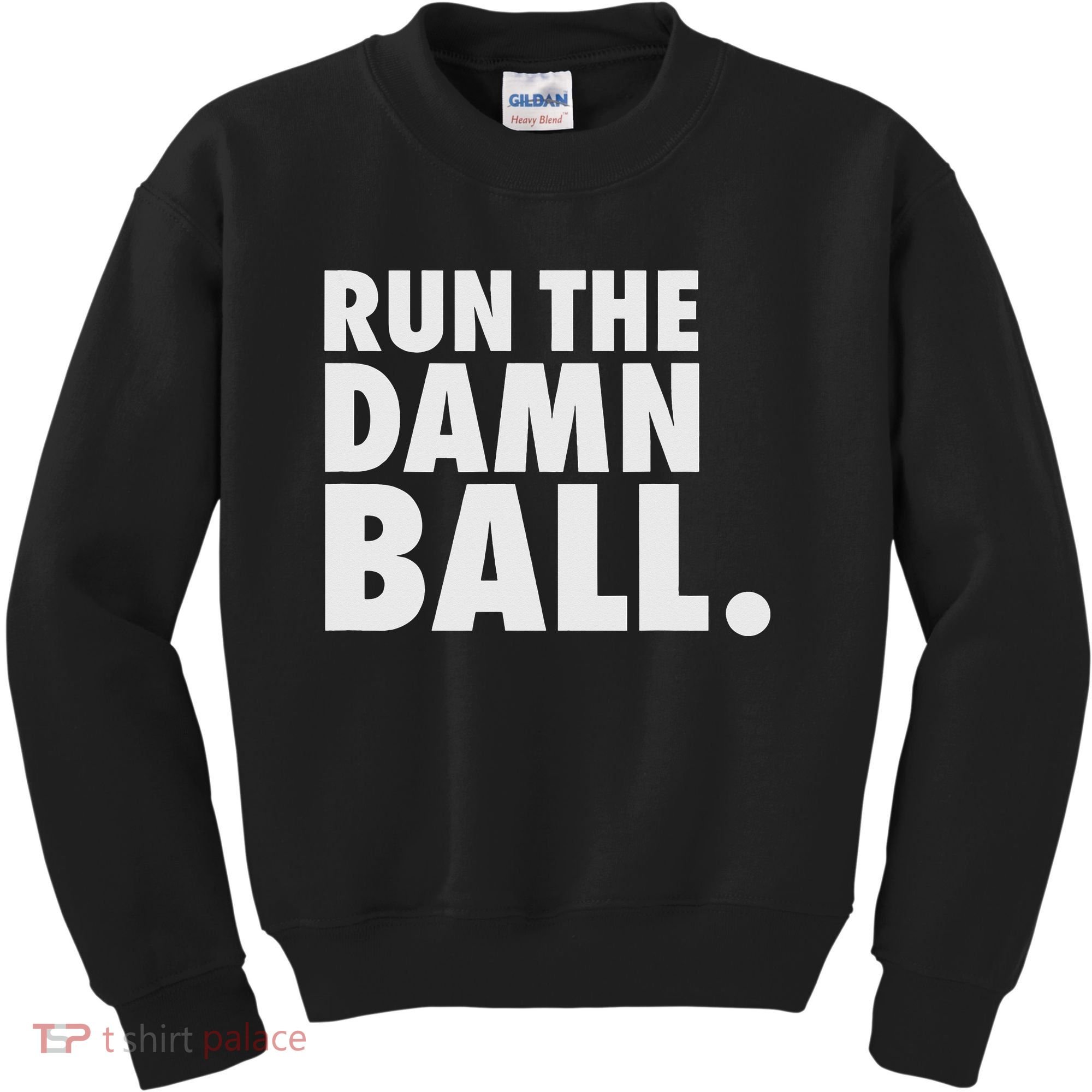 Funny Football Running Back Gift Run The Damn Ball Kids Sweatshirt