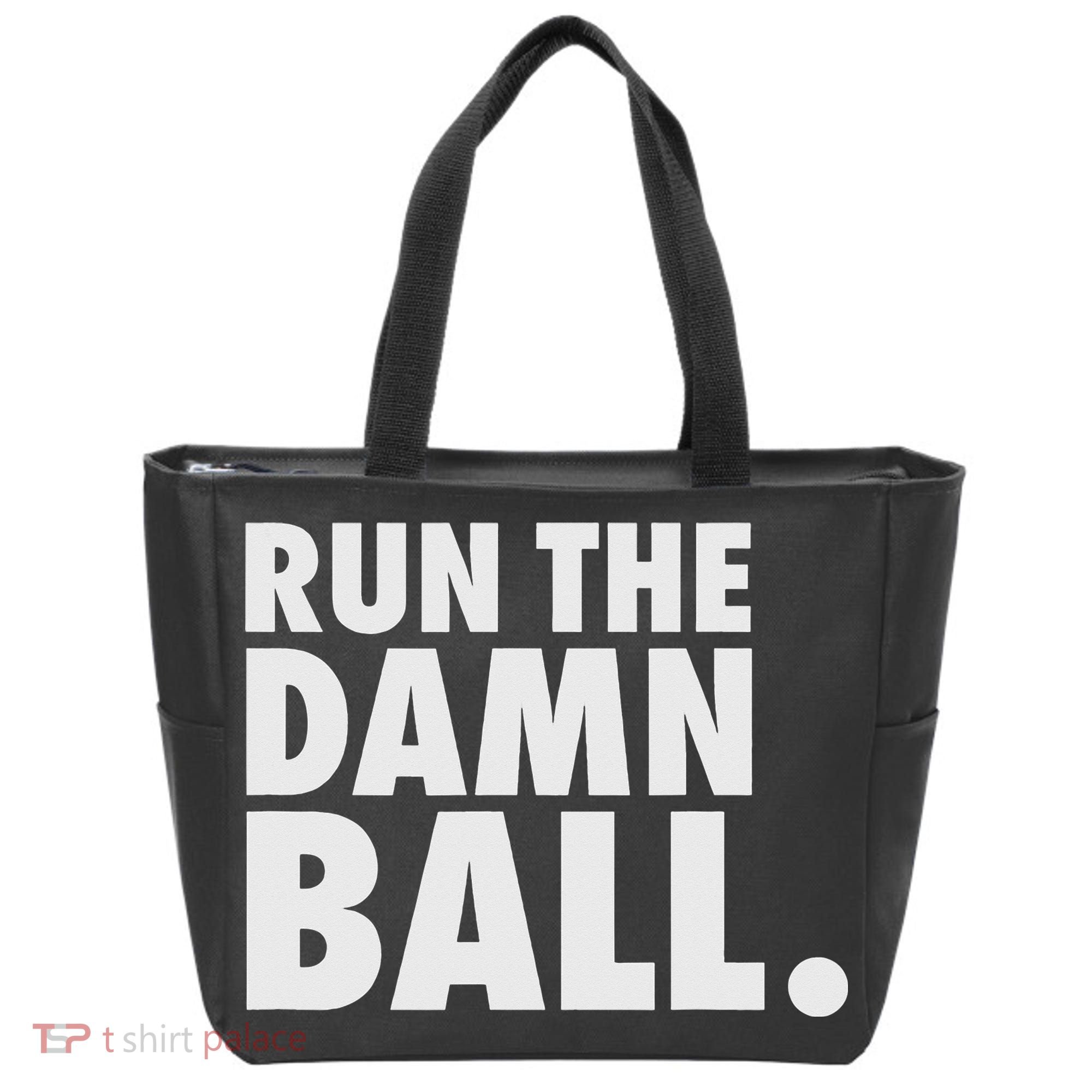 Funny Football Running Back Gift Run The Damn Ball Tote Bag