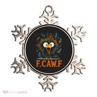 F-Caw-F Funny Rooster Chicken Clucking Meme Ornament thumb 0