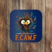 F-Caw-F Funny Rooster Chicken Clucking Meme Coaster thumb 0