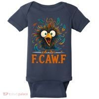 F-Caw-F Funny Rooster Chicken Clucking Meme Baby Bodysuit thumb 0
