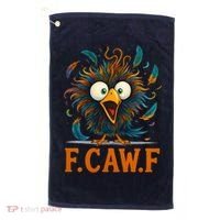 F-Caw-F Funny Rooster Chicken Clucking Meme Golf Towel thumb 0