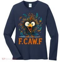 F-Caw-F Funny Rooster Chicken Clucking Meme Women's Long Sleeve Shirt thumb 0