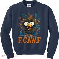 F-Caw-F Funny Rooster Chicken Clucking Meme Kids Sweatshirt thumb 0
