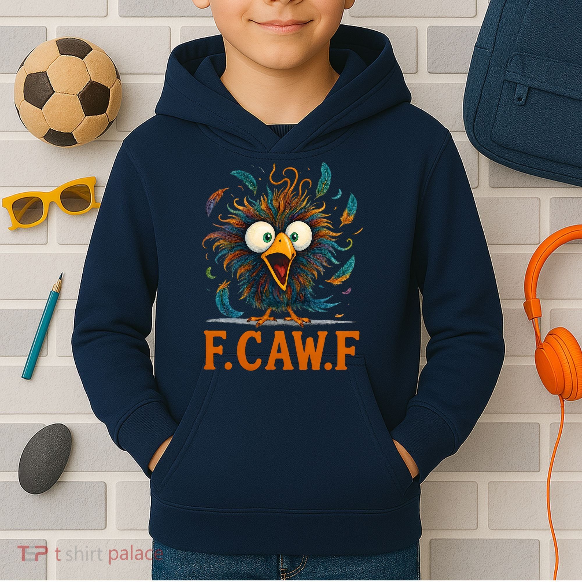 F-Caw-F Funny Rooster Chicken Clucking Meme Kids Hoodie