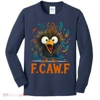F-Caw-F Funny Rooster Chicken Clucking Meme Kids Long Sleeve Shirt thumb 0