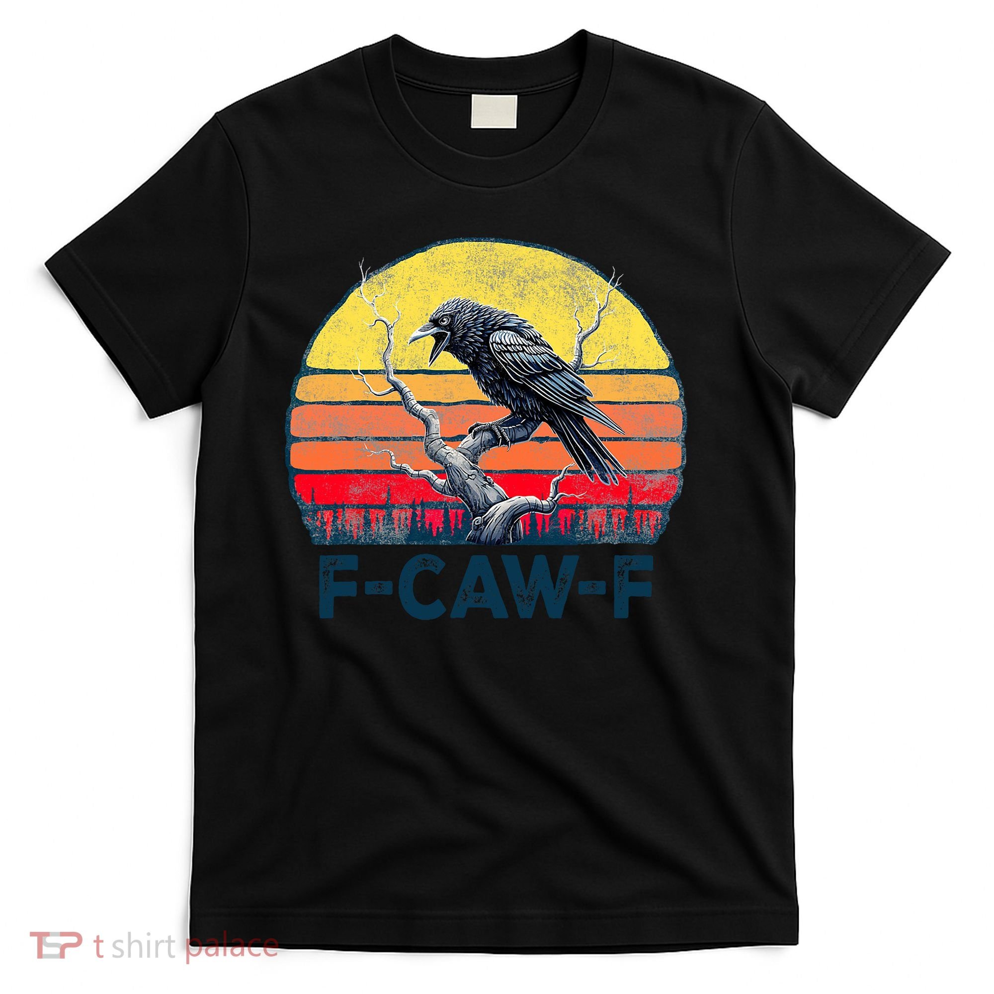 F-Caw-F Funny Raven Crow Vintage Gothic Bird Pun T-Shirt
