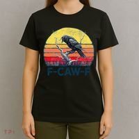 F-Caw-F Funny Raven Crow Vintage Gothic Bird Pun T-Shirt thumb 4