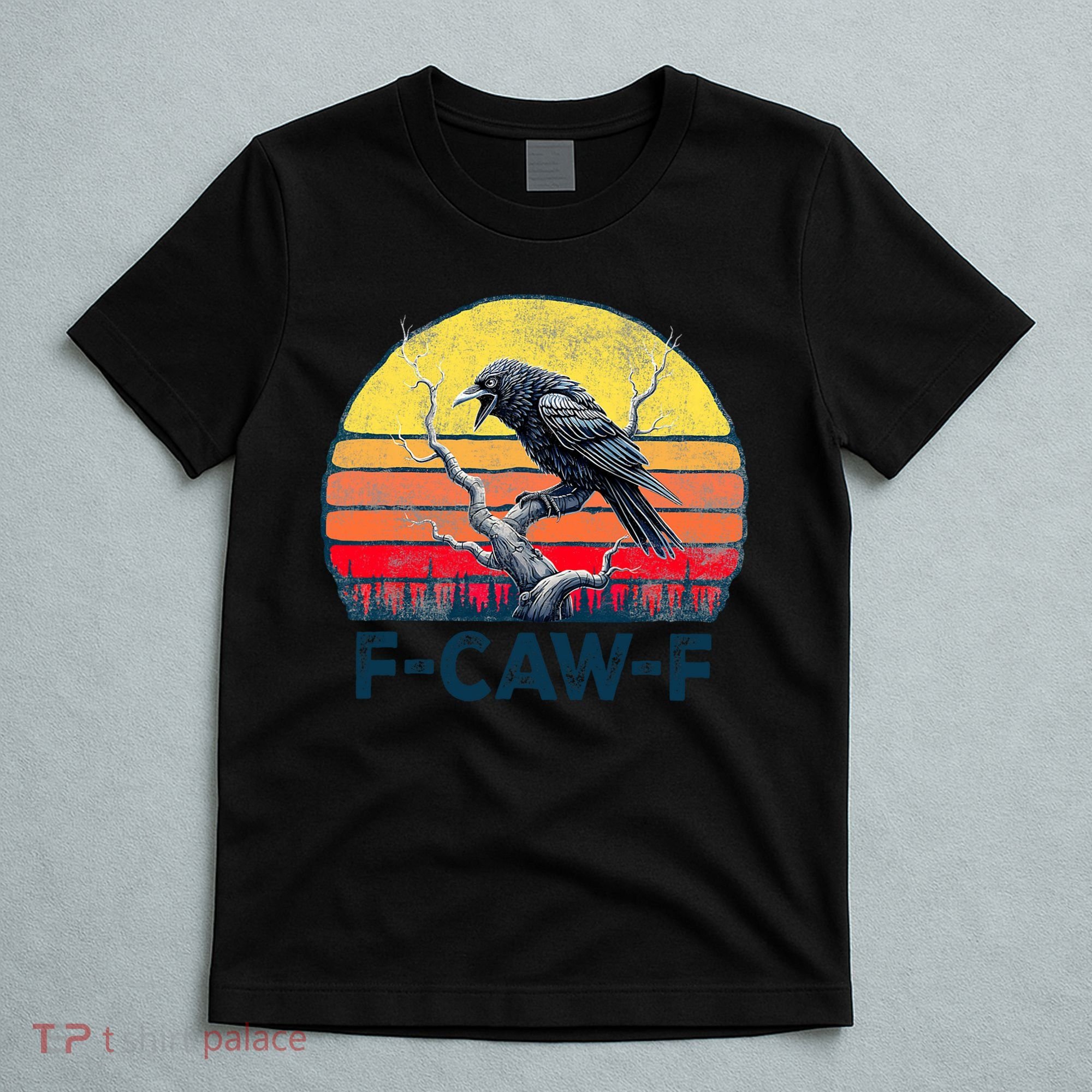 F-Caw-F Funny Raven Crow Vintage Gothic Bird Pun T-Shirt