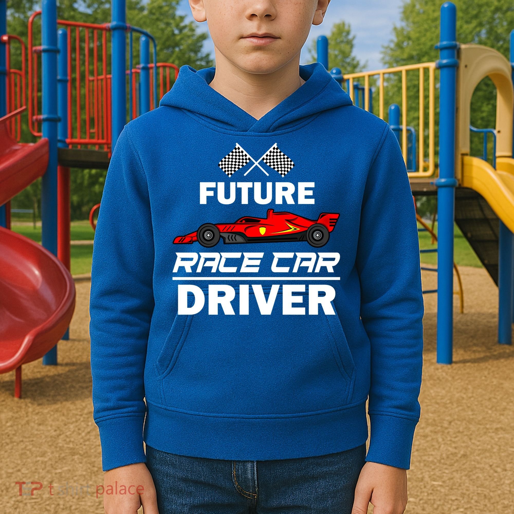 Funny Future Race Car Driver Gift Racing Gift Kids Hoodie