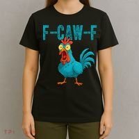 F-CAW-F Funny Rooster Chicken Farm Animal Humor Meme T-Shirt thumb 4