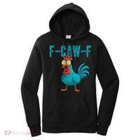 F-CAW-F Funny Rooster Chicken Farm Animal Humor Meme Women's Hoodie thumb 0