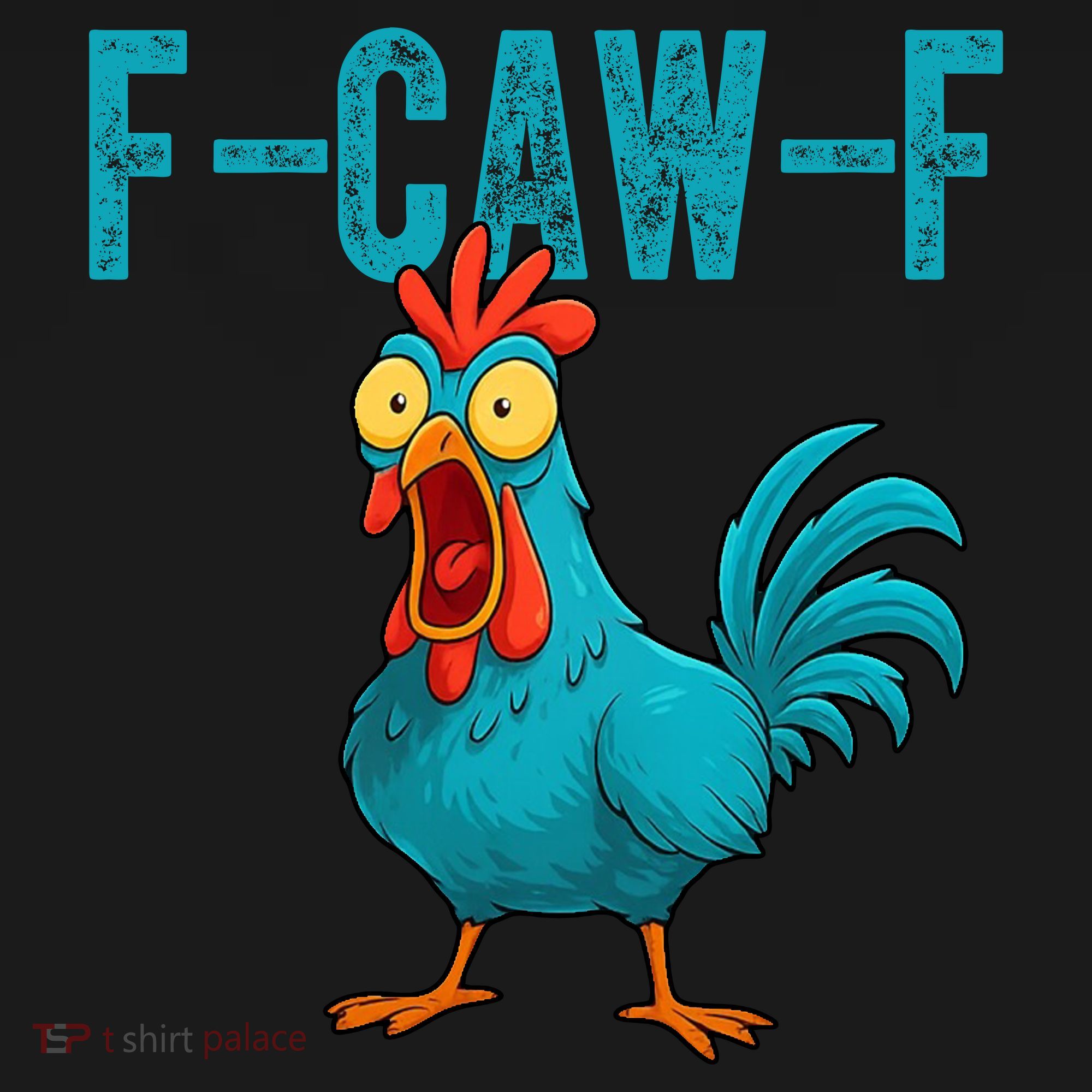 F-CAW-F Funny Rooster Chicken Farm Animal Humor Meme Women's Hoodie
