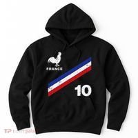 France Flag Rooster Number 10 Soccer Hoodie thumb 0