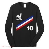 France Flag Rooster Number 10 Soccer Long Sleeve Shirt thumb 0