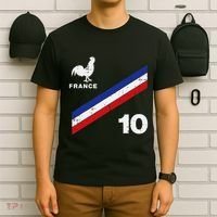 France Flag Rooster Number 10 Soccer T-Shirt thumb 6