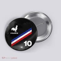 France Flag Rooster Number 10 Soccer Button thumb 0