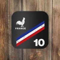 France Flag Rooster Number 10 Soccer Coaster thumb 0