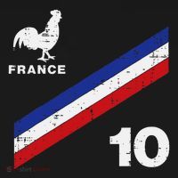 France Flag Rooster Number 10 Soccer Coaster thumb 2