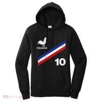 France Flag Rooster Number 10 Soccer Women's Hoodie thumb 0