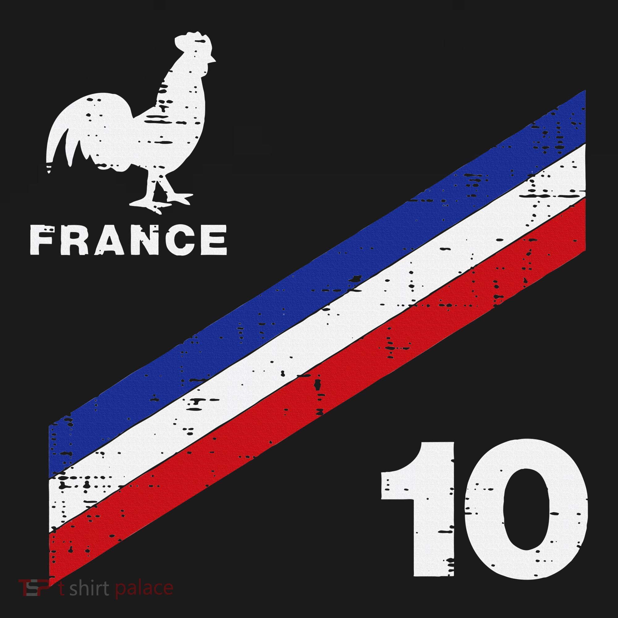 France Flag Rooster Number 10 Soccer Women's Hoodie