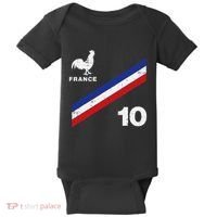 France Flag Rooster Number 10 Soccer Baby Bodysuit thumb 0