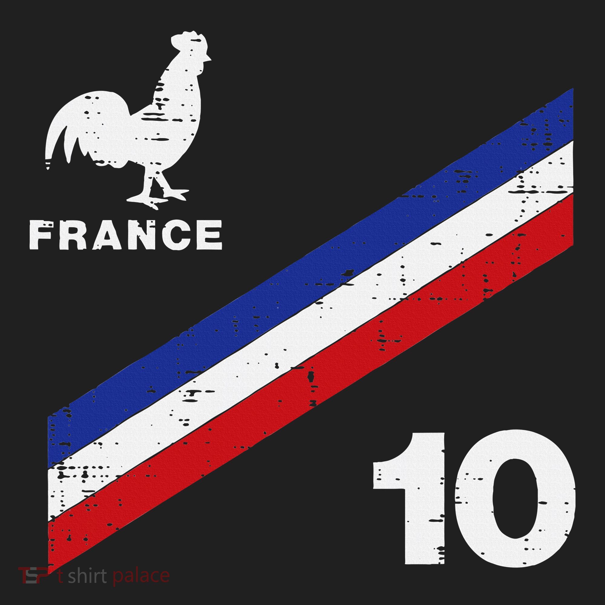 France Flag Rooster Number 10 Soccer Hat
