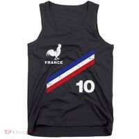 France Flag Rooster Number 10 Soccer Tank Top thumb 0