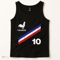 France Flag Rooster Number 10 Soccer Tank Top thumb 2