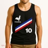 France Flag Rooster Number 10 Soccer Tank Top thumb 3
