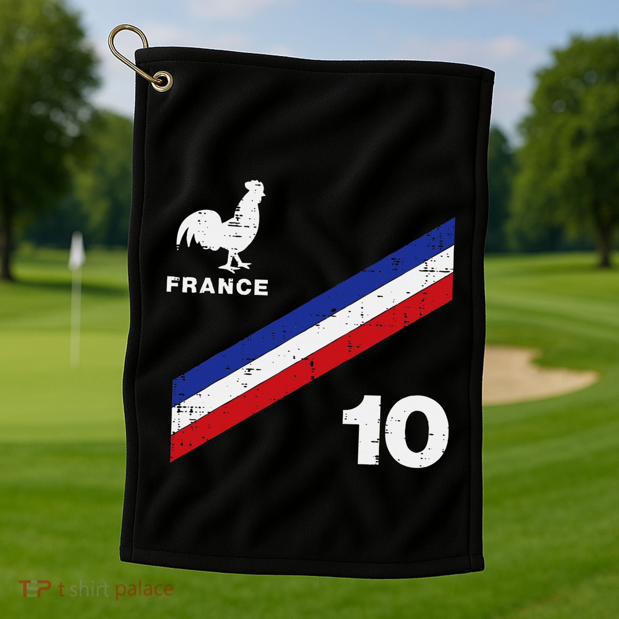 France Flag Rooster Number 10 Soccer Golf Towel