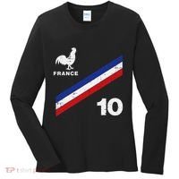 France Flag Rooster Number 10 Soccer Women's Long Sleeve Shirt thumb 0