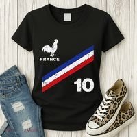 France Flag Rooster Number 10 Soccer Women's T-Shirt thumb 3