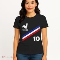 France Flag Rooster Number 10 Soccer Women's T-Shirt thumb 4