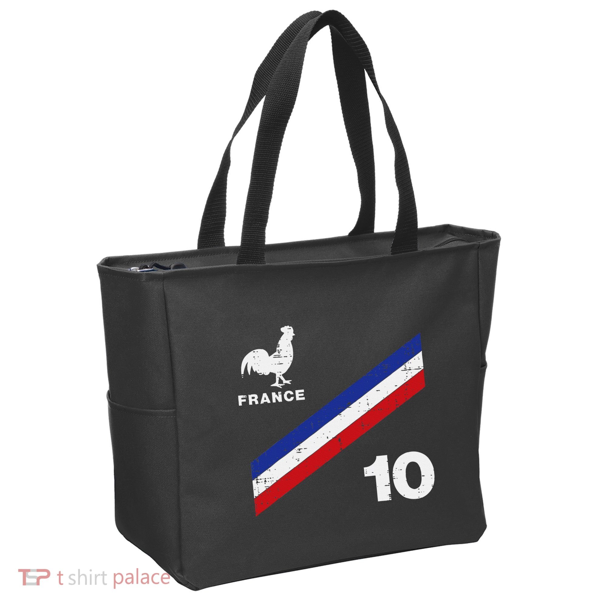 France Flag Rooster Number 10 Soccer Tote Bag