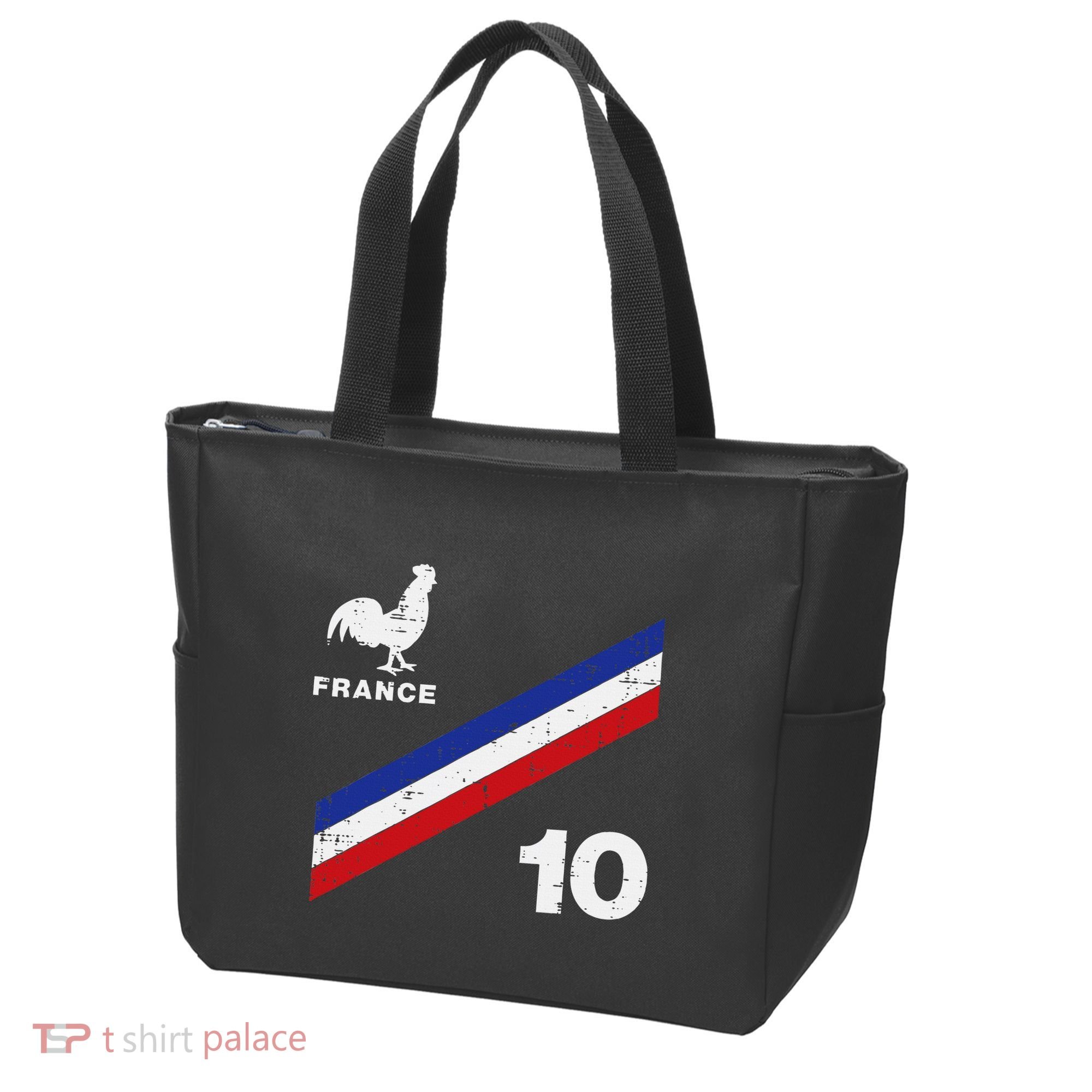 France Flag Rooster Number 10 Soccer Tote Bag