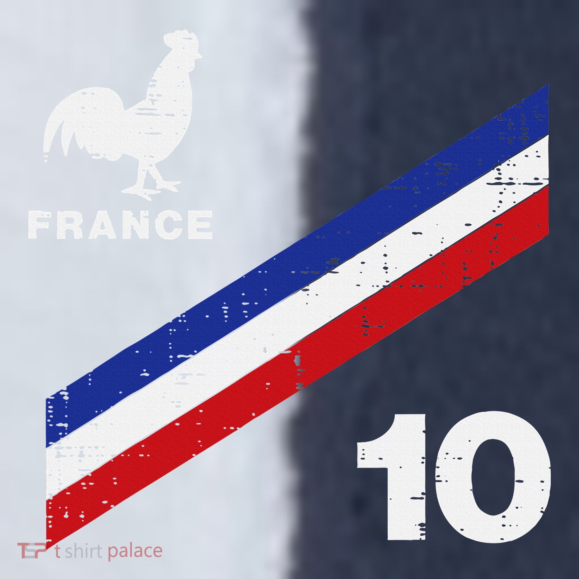 France Flag Rooster Number 10 Soccer Sport-Tek Competitor United Soccer Jersey