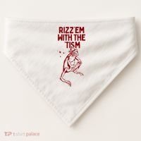 Funny Frog Rizz Em With The Tism USA-Made Doggie Bandana thumb 0