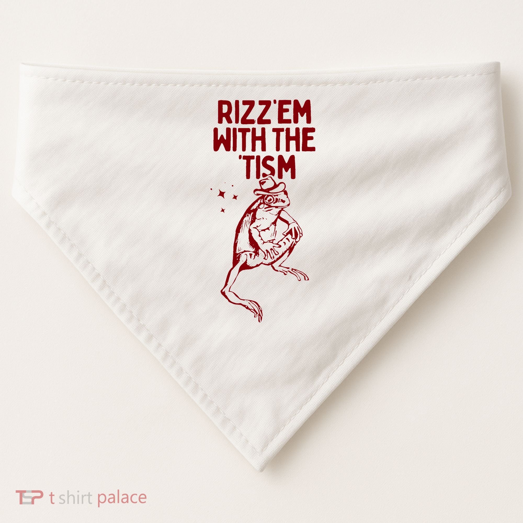 Funny Frog Rizz Em With The Tism USA-Made Doggie Bandana