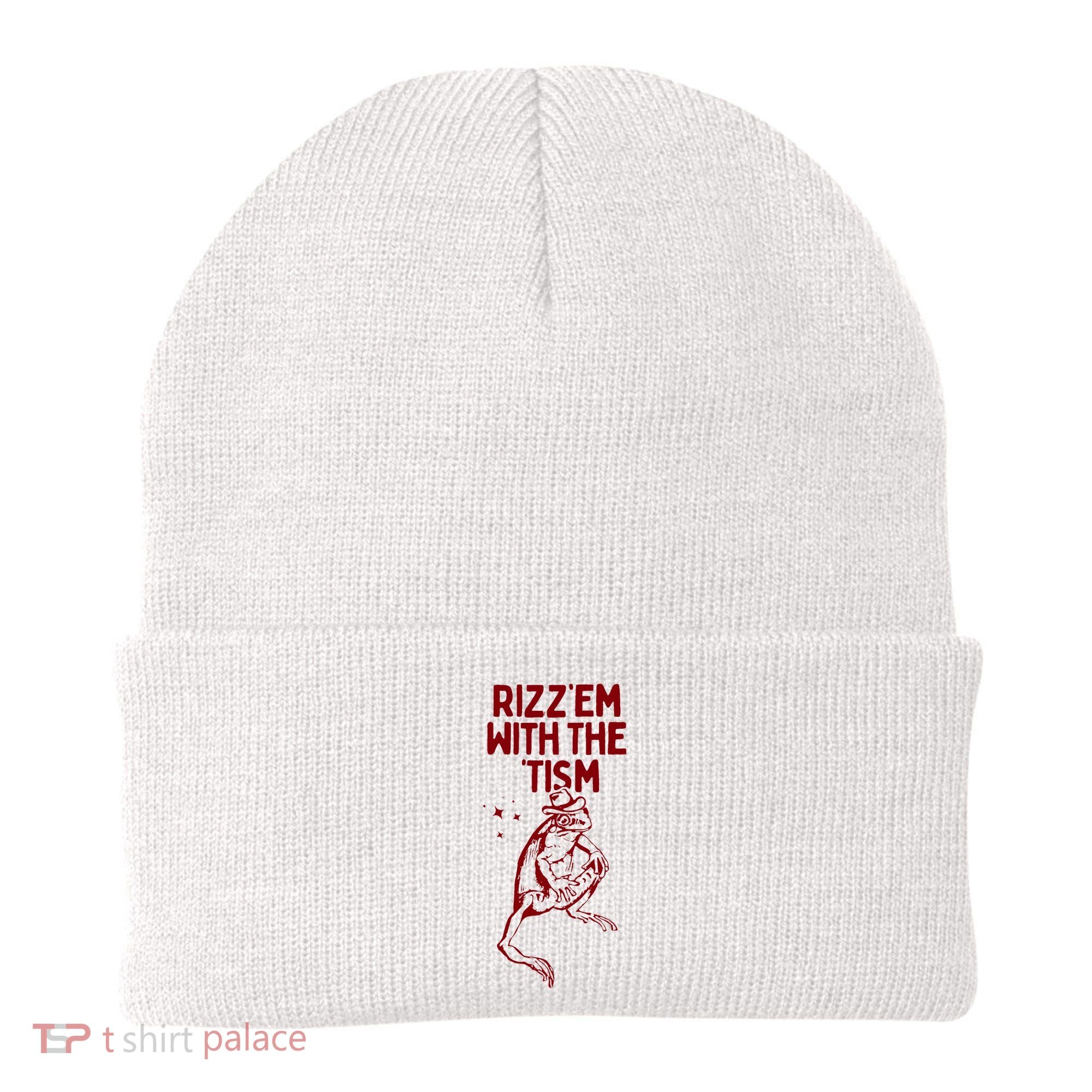 Funny Frog Rizz Em With The Tism Beanie