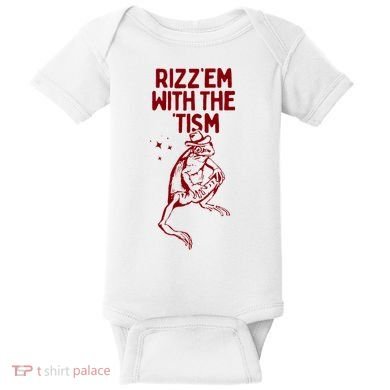 Funny Frog Rizz Em With The Tism Baby Bodysuit