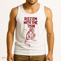 Funny Frog Rizz Em With The Tism Tank Top thumb 3