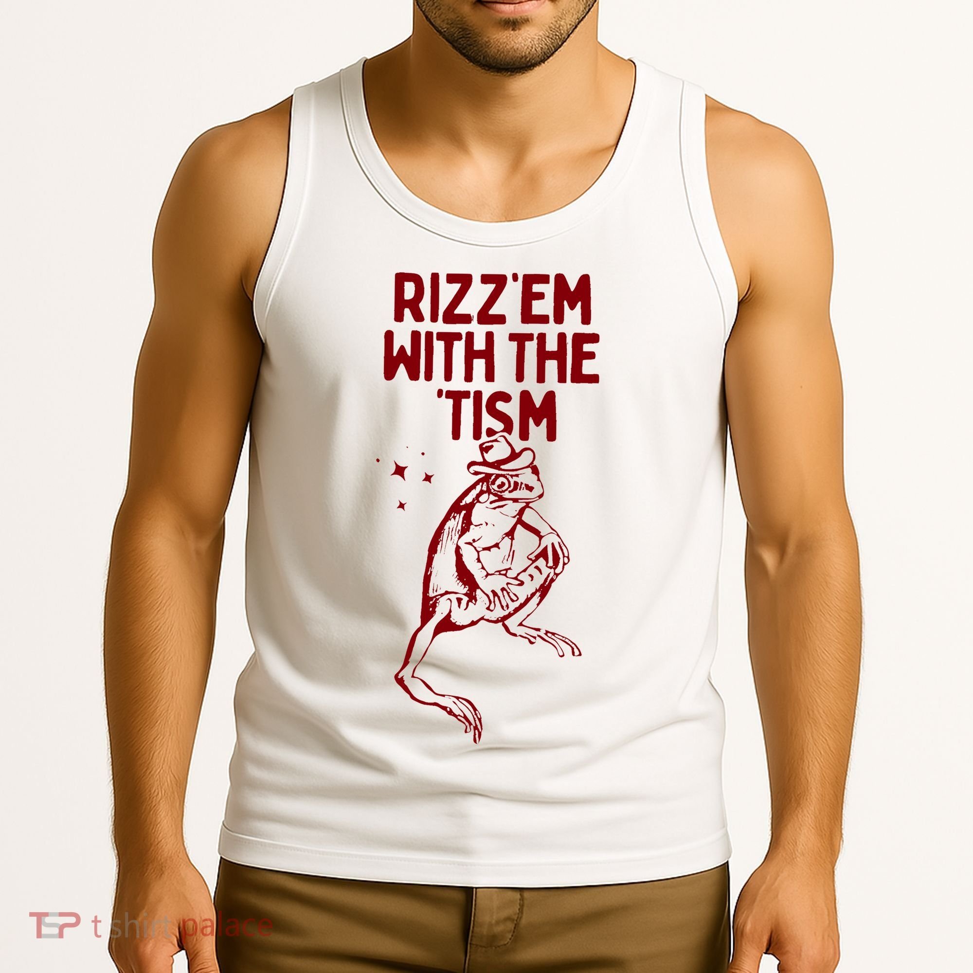 Funny Frog Rizz Em With The Tism Tank Top